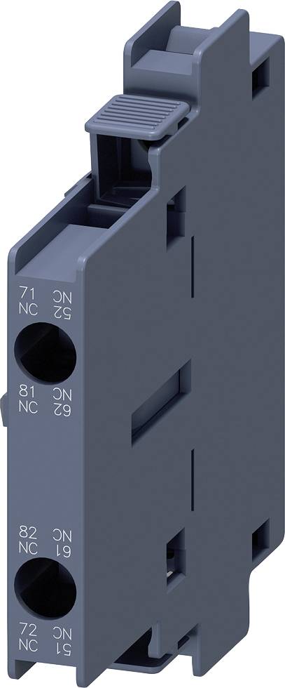 Un module de commutation électronique gris avec des bornes de connexion et l'étiquetage '71, 81, 82, NC, ON'.