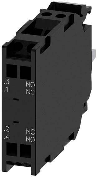 Un module de relais électrique noir avec des connexions et les étiquettes 'NO' (normalement ouvert) et 'NC' (normalement fermé).