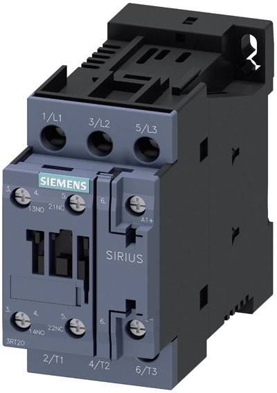 Contacteur électrique Siemens, modèle Sirius. Il dispose de trois entrées et sorties, généralement utilisé pour des applications de commande.
