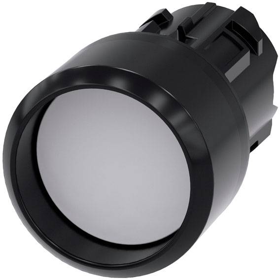Un objet cylindrique noir avec une zone blanche translucide, probablement un luminaire ou un composant optique.