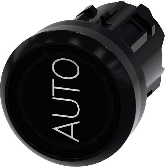 Bouton rond noir avec l'inscription blanche 'AUTO'.