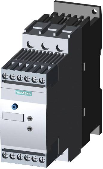 Contacteur électrique Siemens, tripolaire, adapté pour les systèmes de commande et de commutation, design noir et argent.