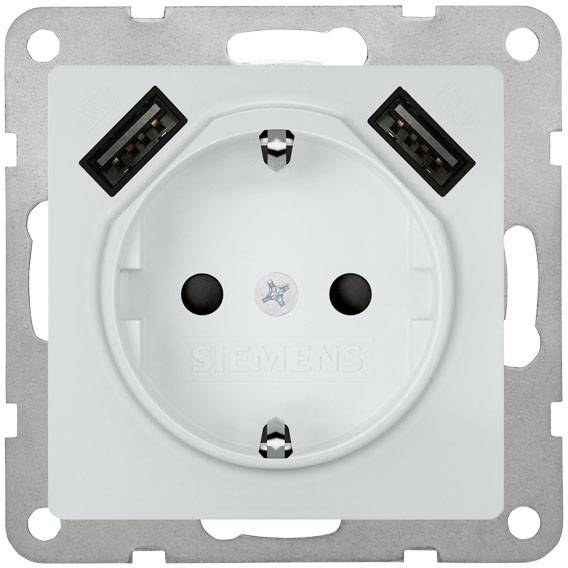 Siemens Gamme d'interrupteurs Insert Prise de courant Delta blanc 5UB19700TW01