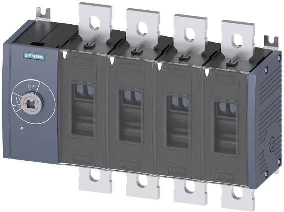 Disjoncteur électrique Siemens avec quatre interrupteurs en série, adapté pour une utilisation dans les tableaux électriques industriels.