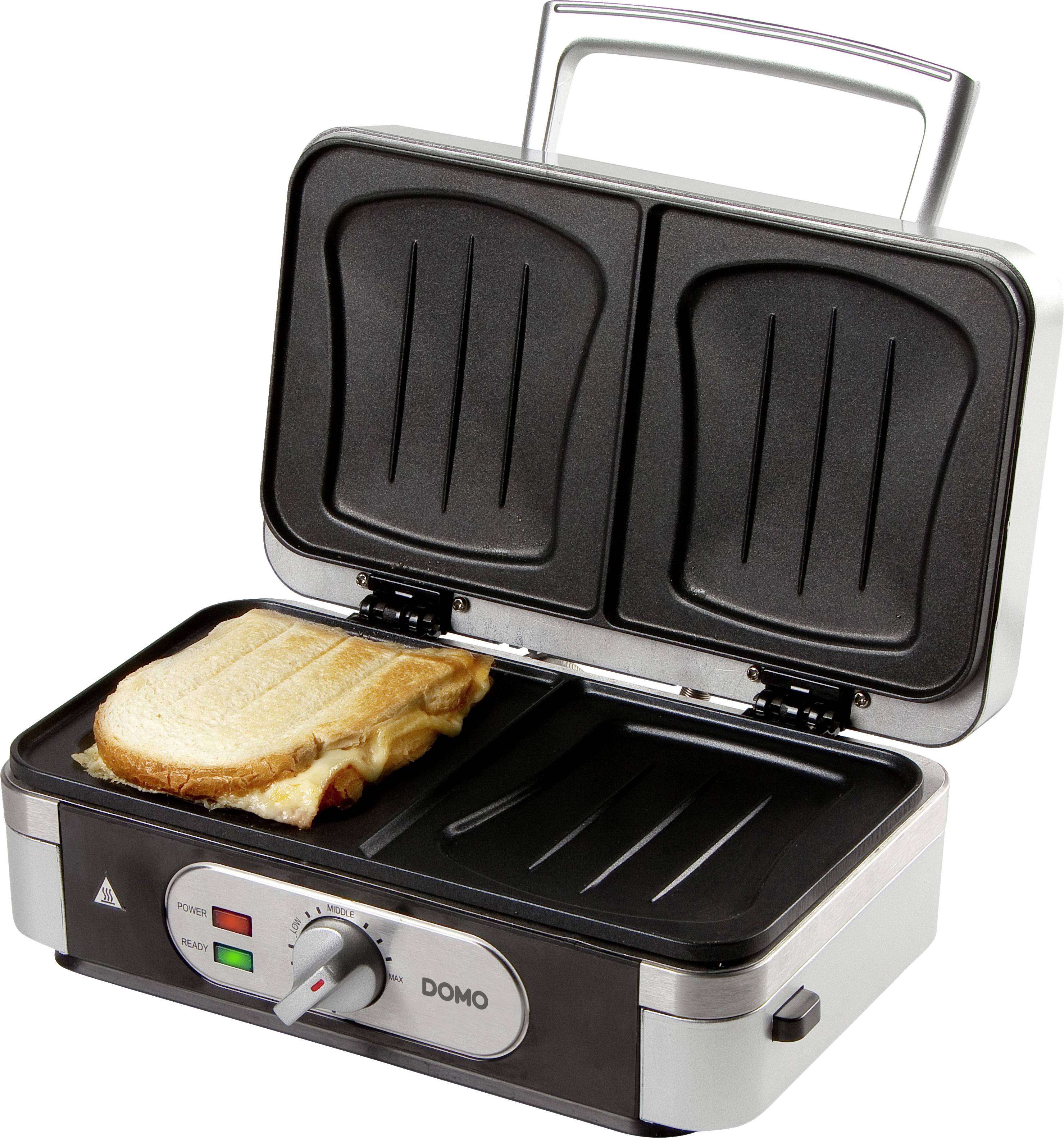 DOMO DO9136C Appareil à croque-monsieur fonction grill argent, noir