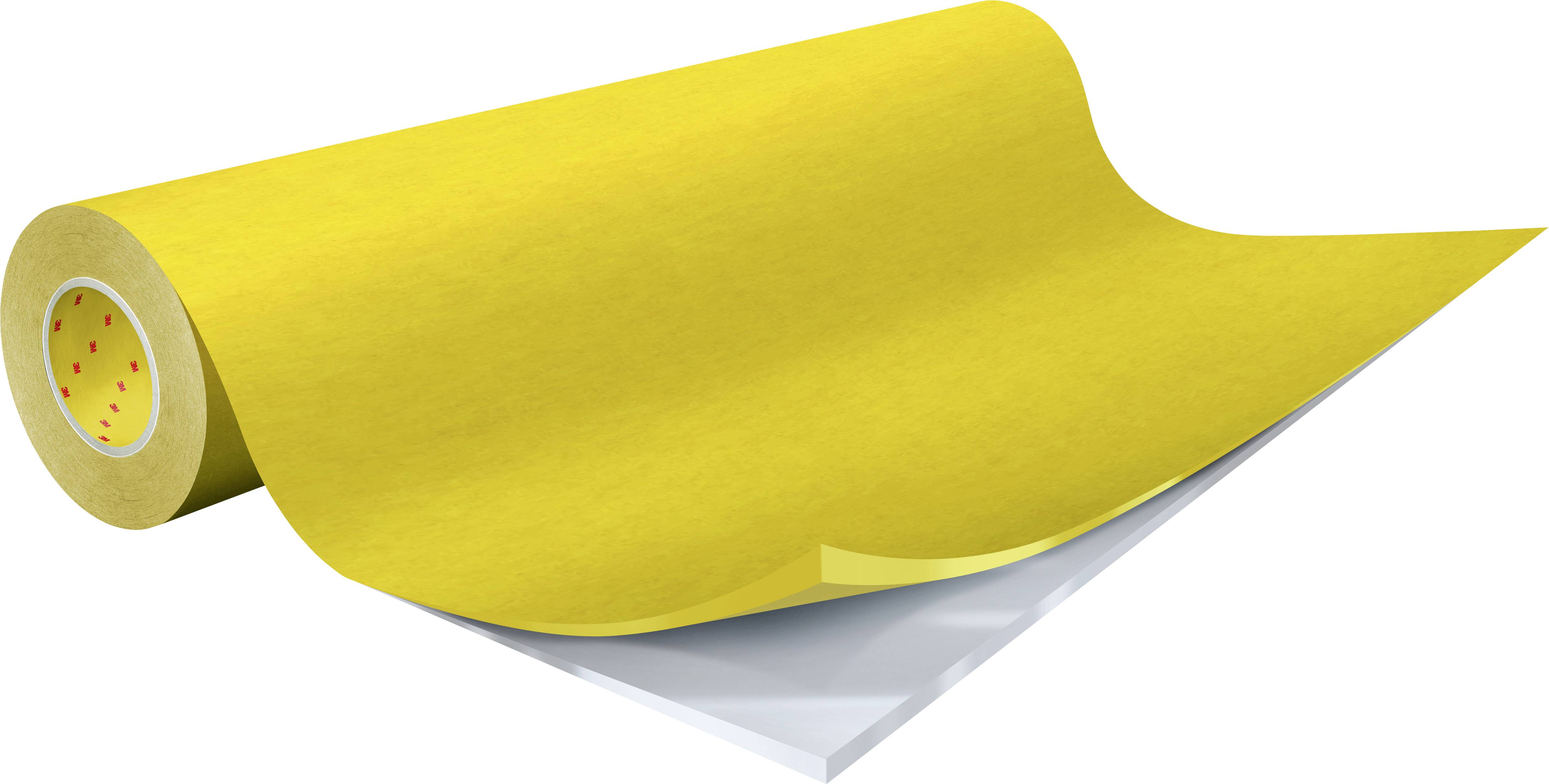 Un rouleau de matériau isolant jaune est partiellement déroulé sur un fond blanc.