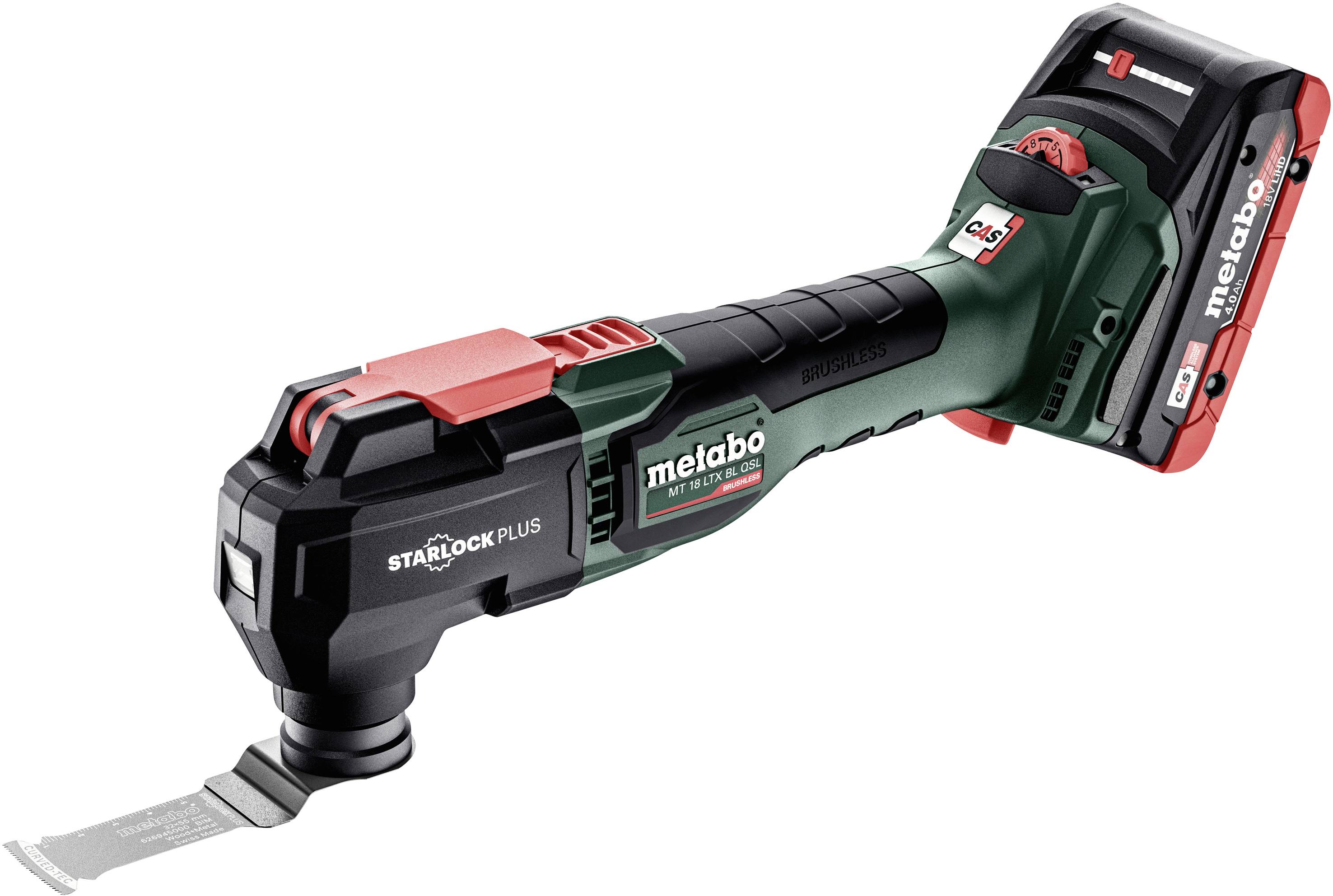 Metabo MT 18 LTX BL QSL 613088800 Outil multifonction sans fil + 2 batteries, + mallette 18 V 4.0 mAh Nombre d’accus fournis 2