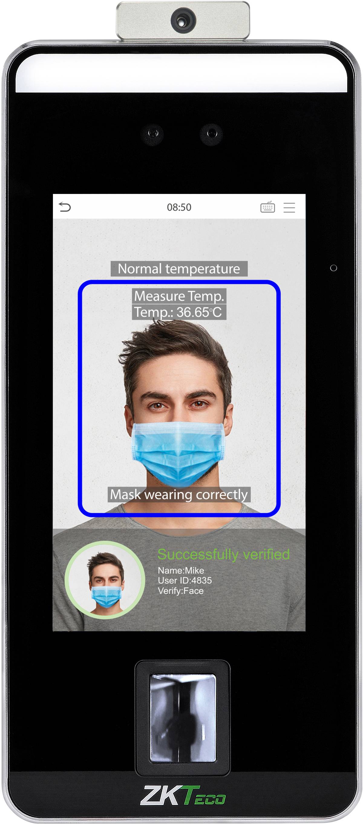 Contrôle d'accès par prise de température ZKTeco VL-SPEEDFACE-V5L-TD mesure IR sans contact