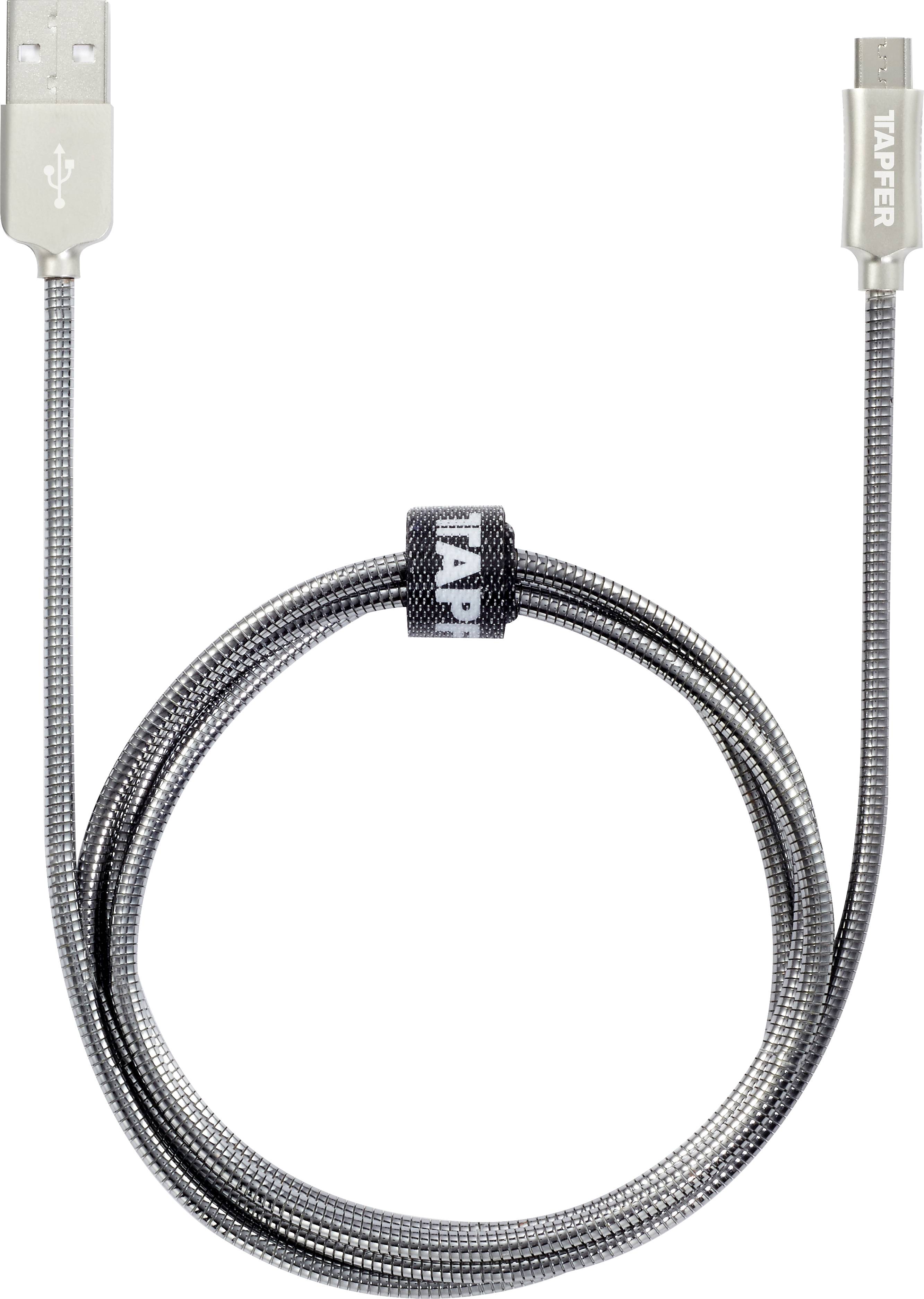 Tapfer USB 2.0 Anschlusskabel [1x USB 2.0 Stecker A - 1x Micro-USB] 1.2 m Silber