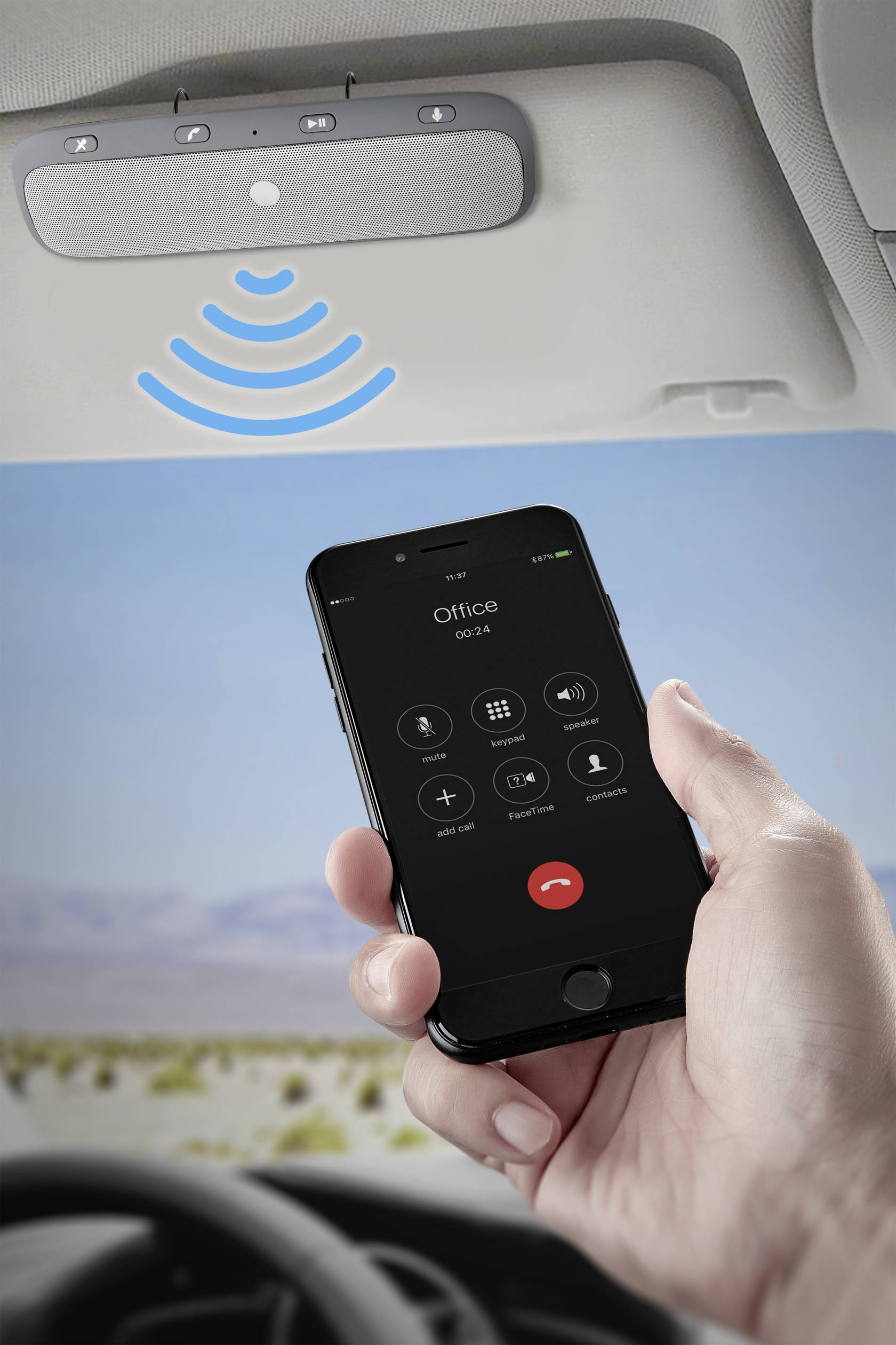 Renkforce RF-BTS-200 Kit mains libres Bluetooth Durée de conversation (max.): 24 h