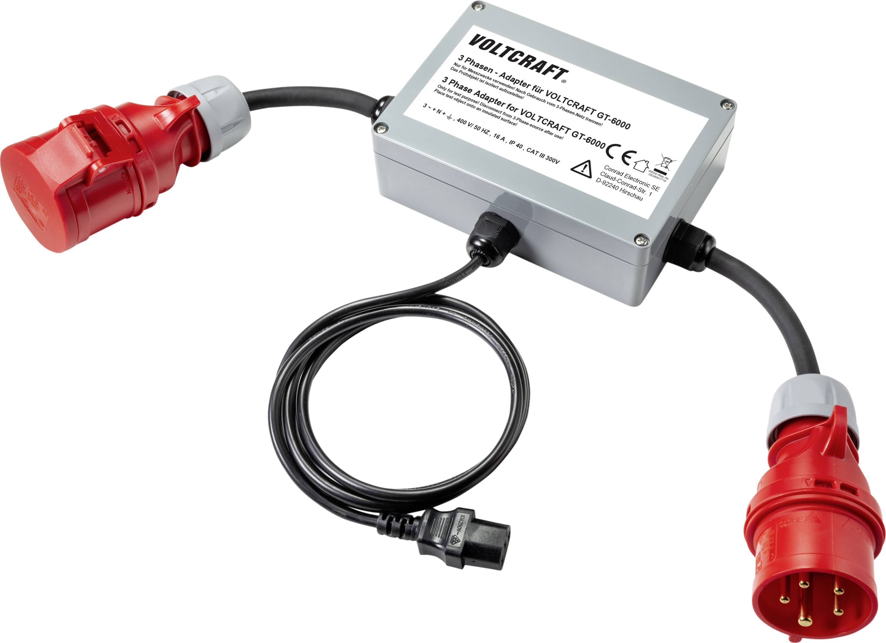 VOLTCRAFT VC GT 6001 16A Adaptateur de mesure Adaptateur de mesure triphasé CEE 16A  1 pc(s)