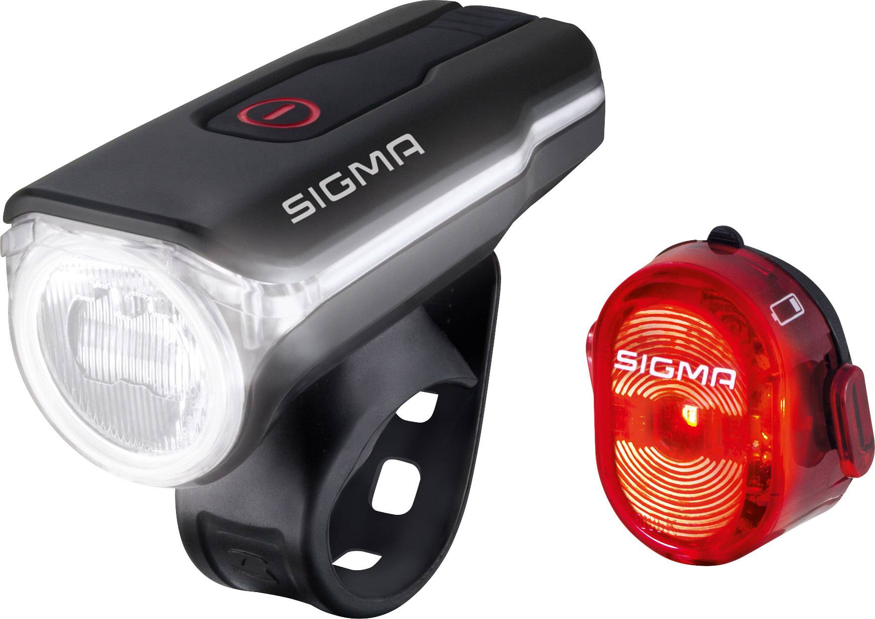 Sigma Phare de vélo AURA 60 / Nugget Set LED à batterie noir