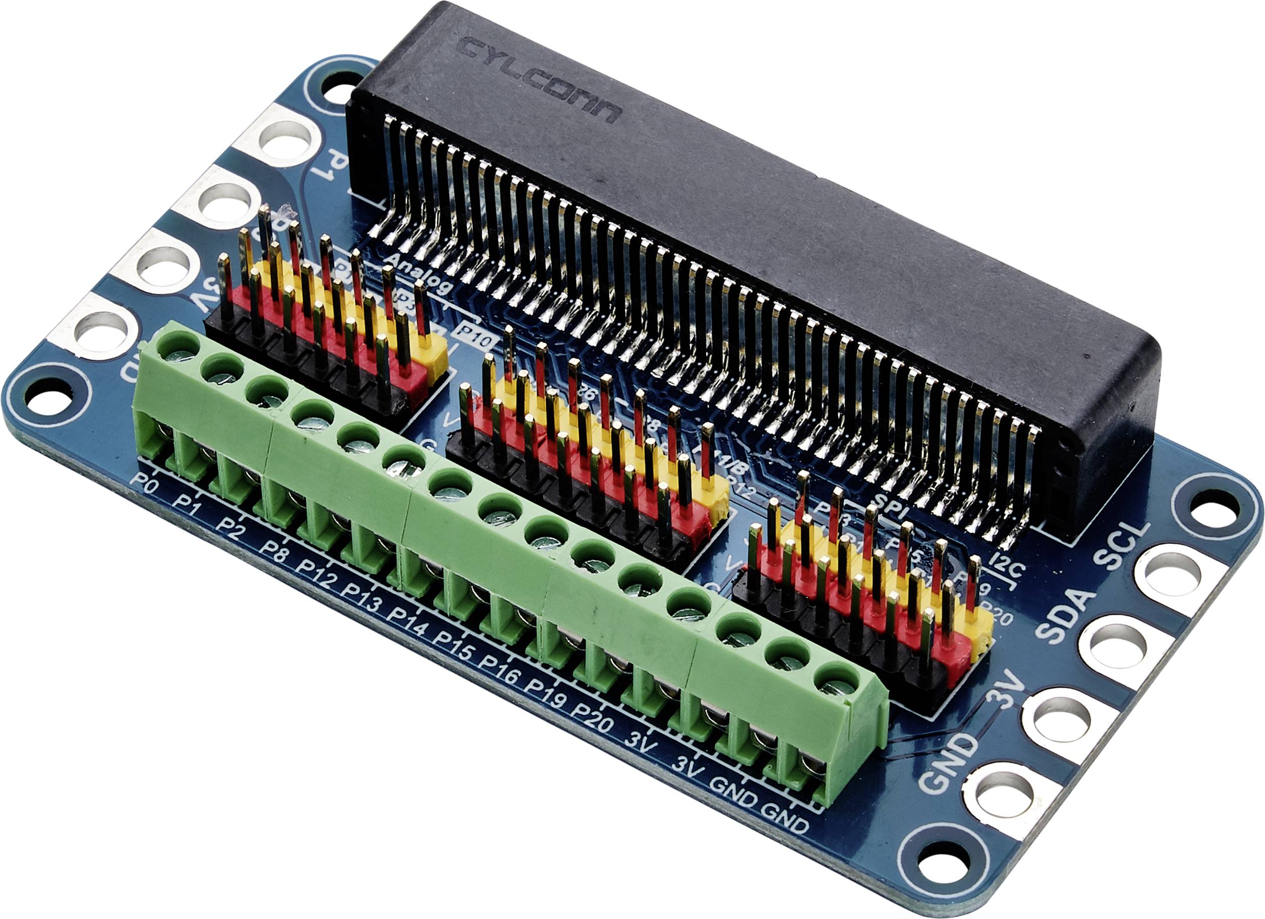 Un module de circuit imprimé vert avec des emplacements et des connecteurs pour le câblage électronique, utilisé pour l'extension de circuit.