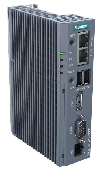 Ordinateur industriel Siemens avec plusieurs ports et indicateurs de statut, modèle 