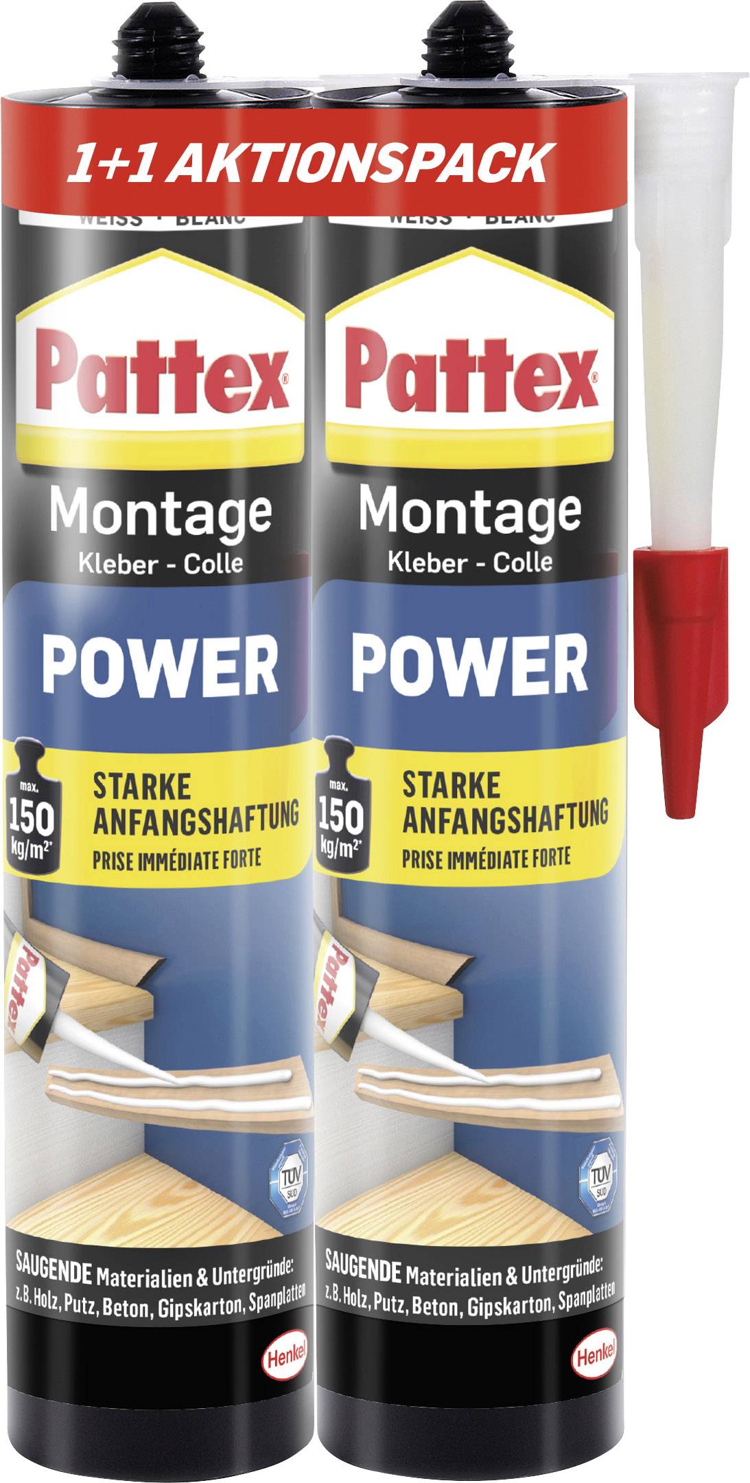 Pattex Power Colle de montage Couleur blanc PXP39 740 g