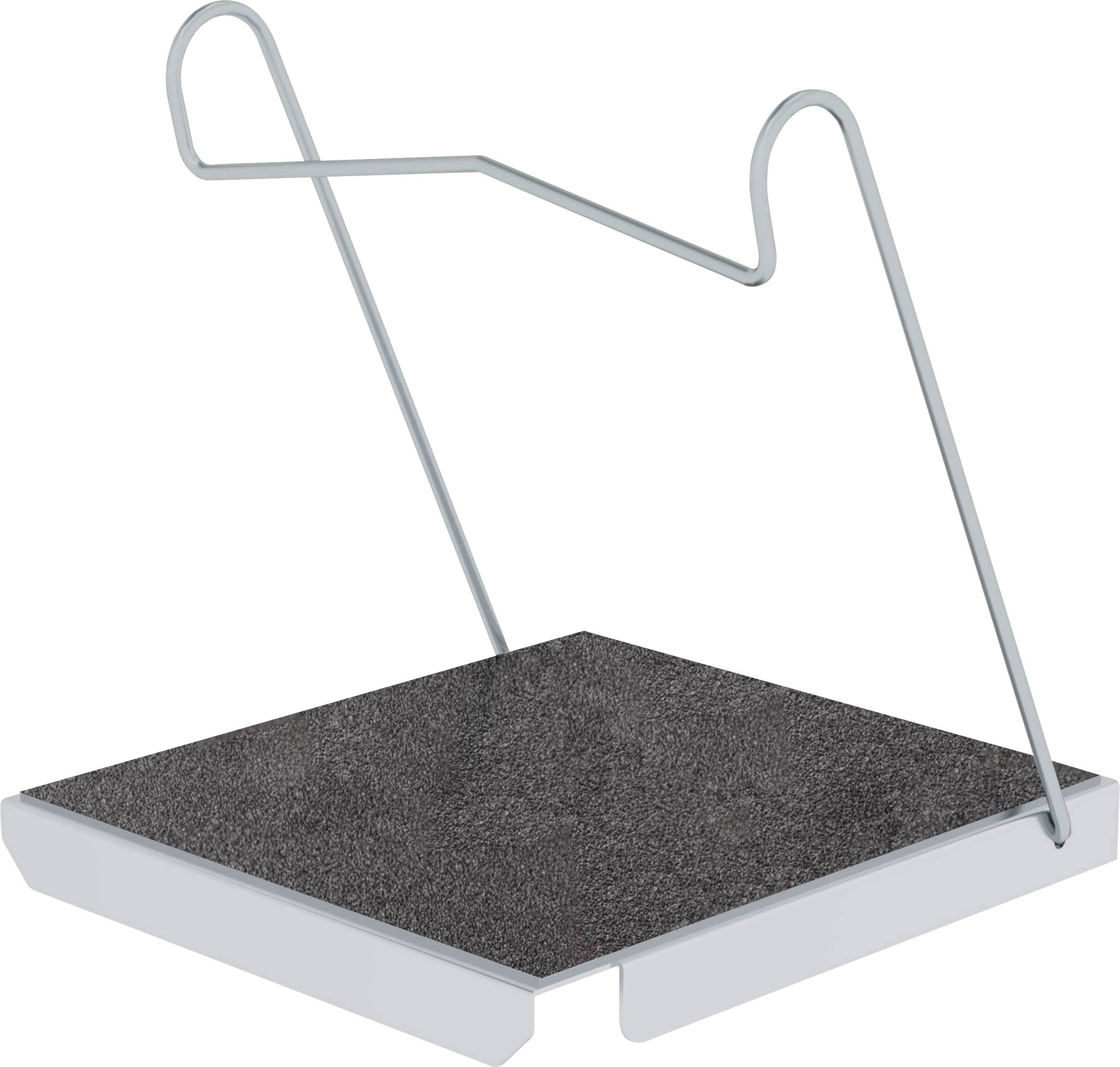 Un ancrage rectangulaire en métal avec un support coudé, destiné à stabiliser des éléments structurels.