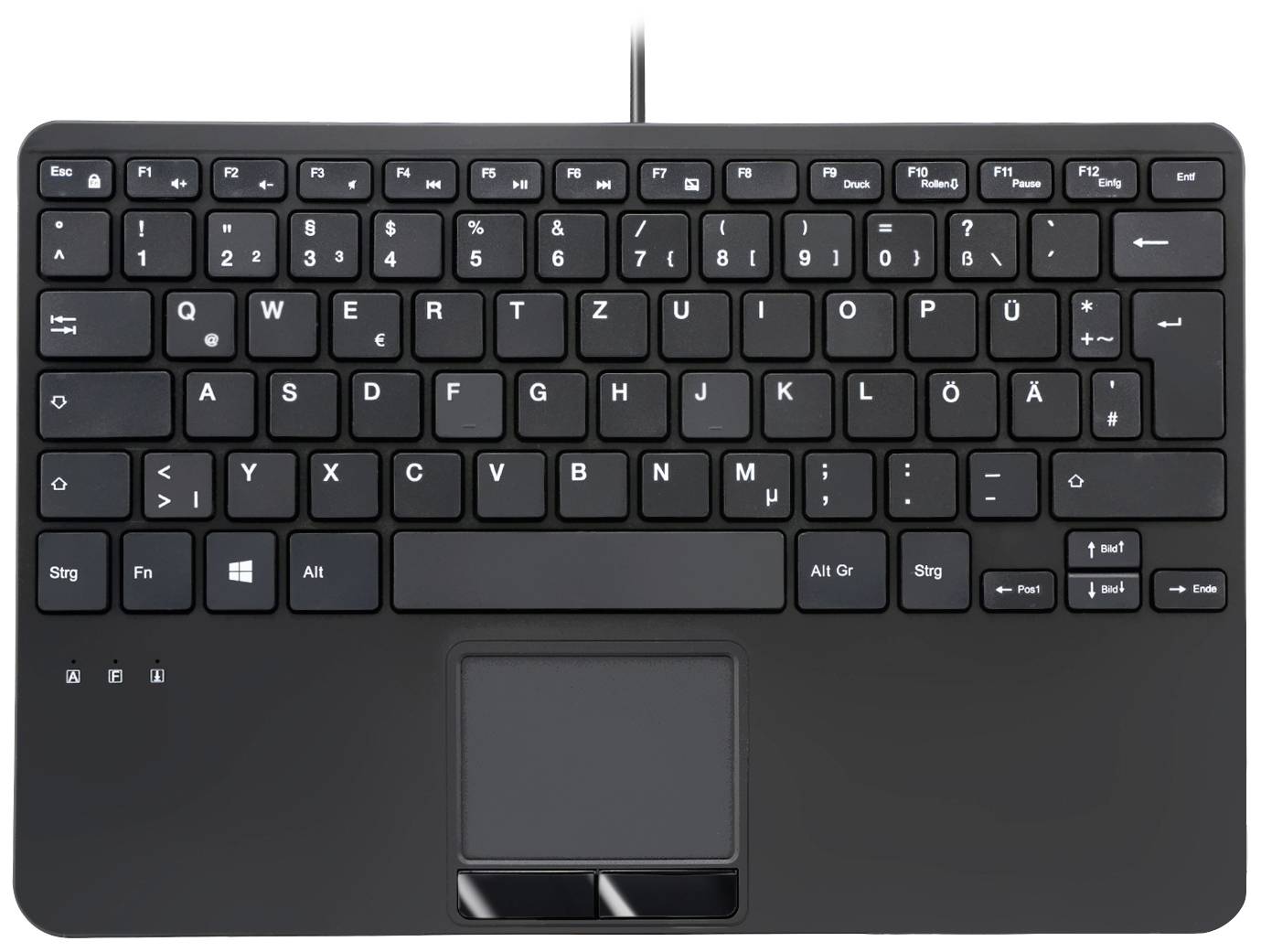 Perixx PERIBOARD-525 H DE USB Clavier allemand, QWERTZ noir hub USB, surface tactile