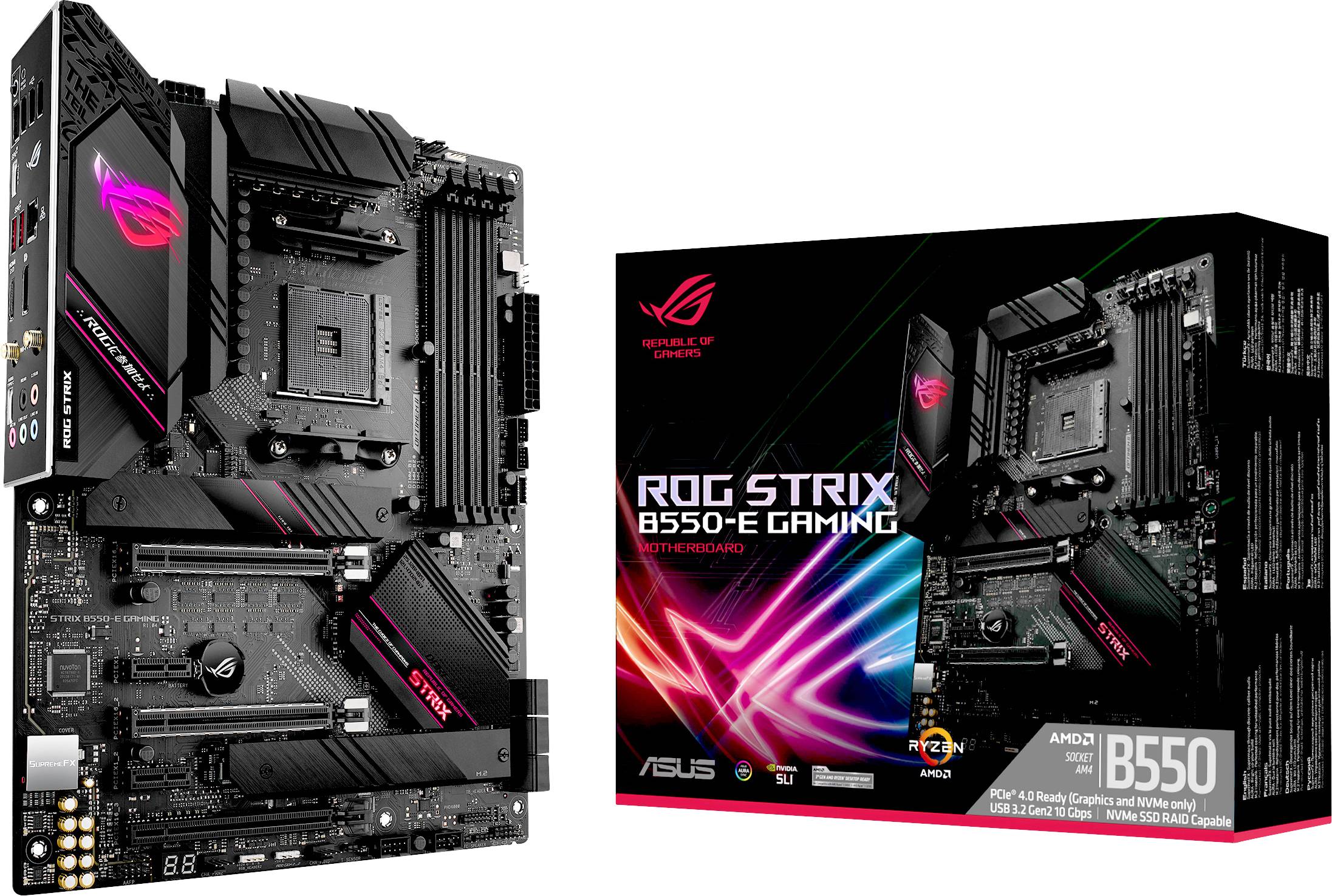 Asus ROG STRIX B550-E GAMING Carte mère Socket (PC) AMD AM4 Facteur de forme (détails) ATX Chipset de la carte mère AMD® B550