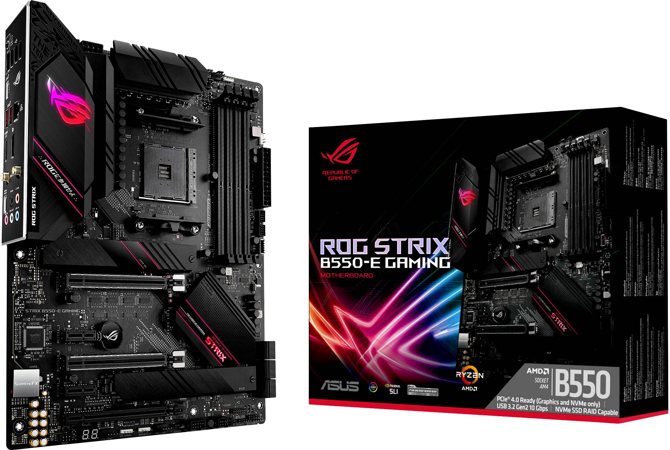 Asus ROG STRIX B550-E GAMING Carte mère Socket (PC) AMD AM4 Facteur de forme (détails) ATX Chipset de la carte mère AMD® B550