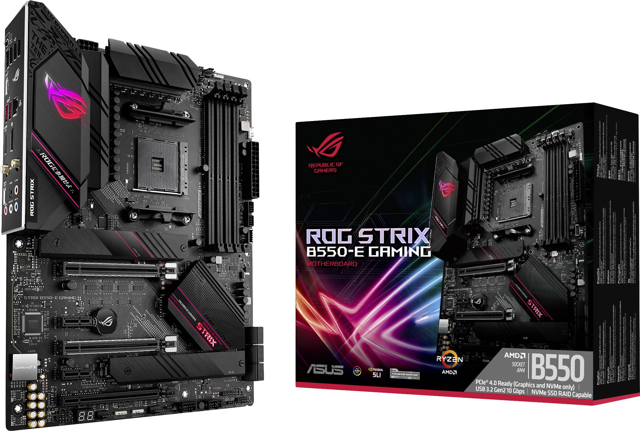 Asus ROG STRIX B550-E GAMING Carte mère Socket (PC) AMD AM4 Facteur de forme (détails) ATX Chipset de la carte mère AMD® B550