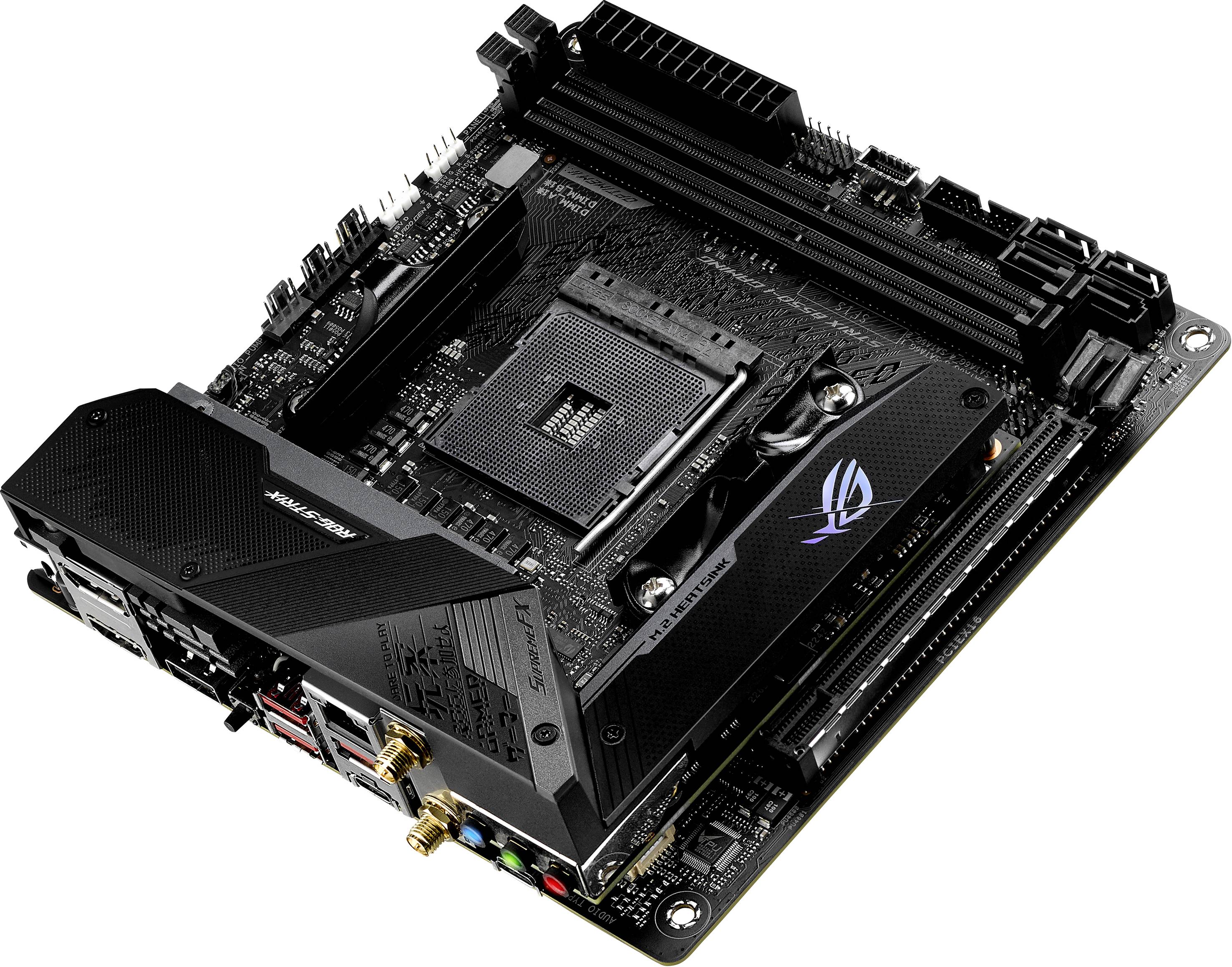 Asus ROG STRIX B550-I GAMING Carte mère Socket (PC) AMD AM4 Facteur de forme (détails) Mini-ITX Chipset de la carte mère AMD® B550