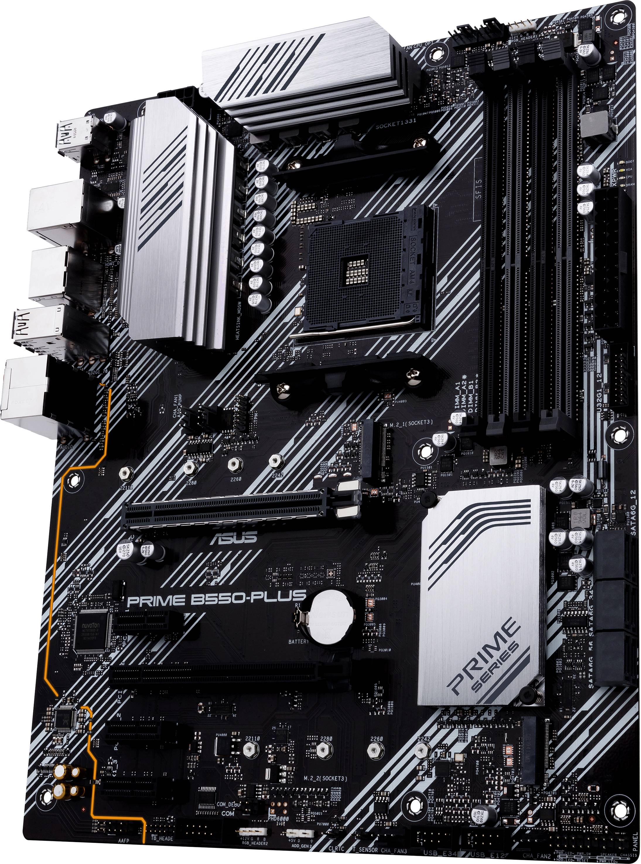 Asus PRIME B550-PLUS Carte mère Socket (PC) AMD AM4 Facteur de forme (détails) ATX Chipset de la carte mère AMD® B550