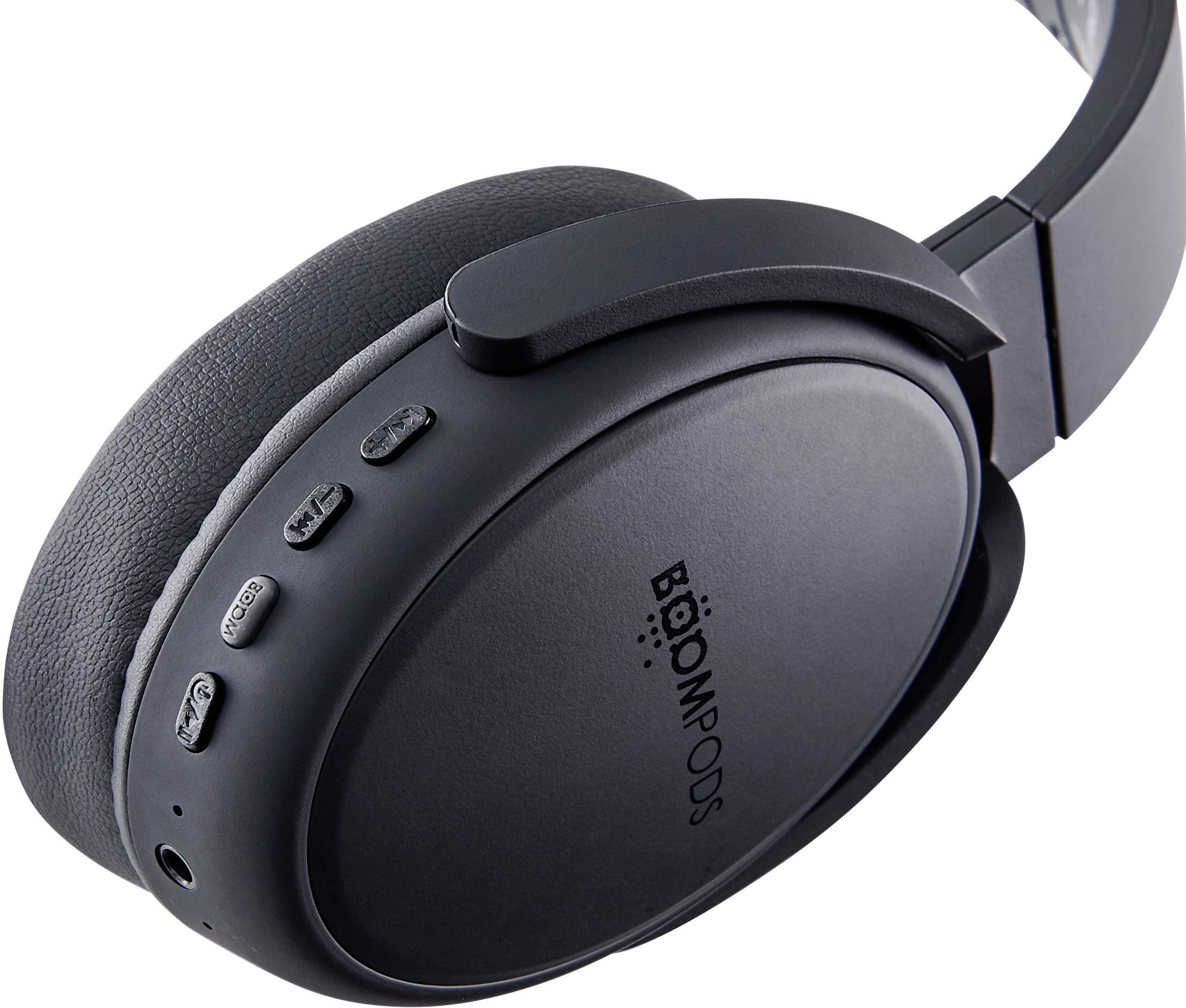 Boompods Headpods ANC Casque supra-auriculaire Bluetooth noir Noise Cancelling volume réglable, pliable
