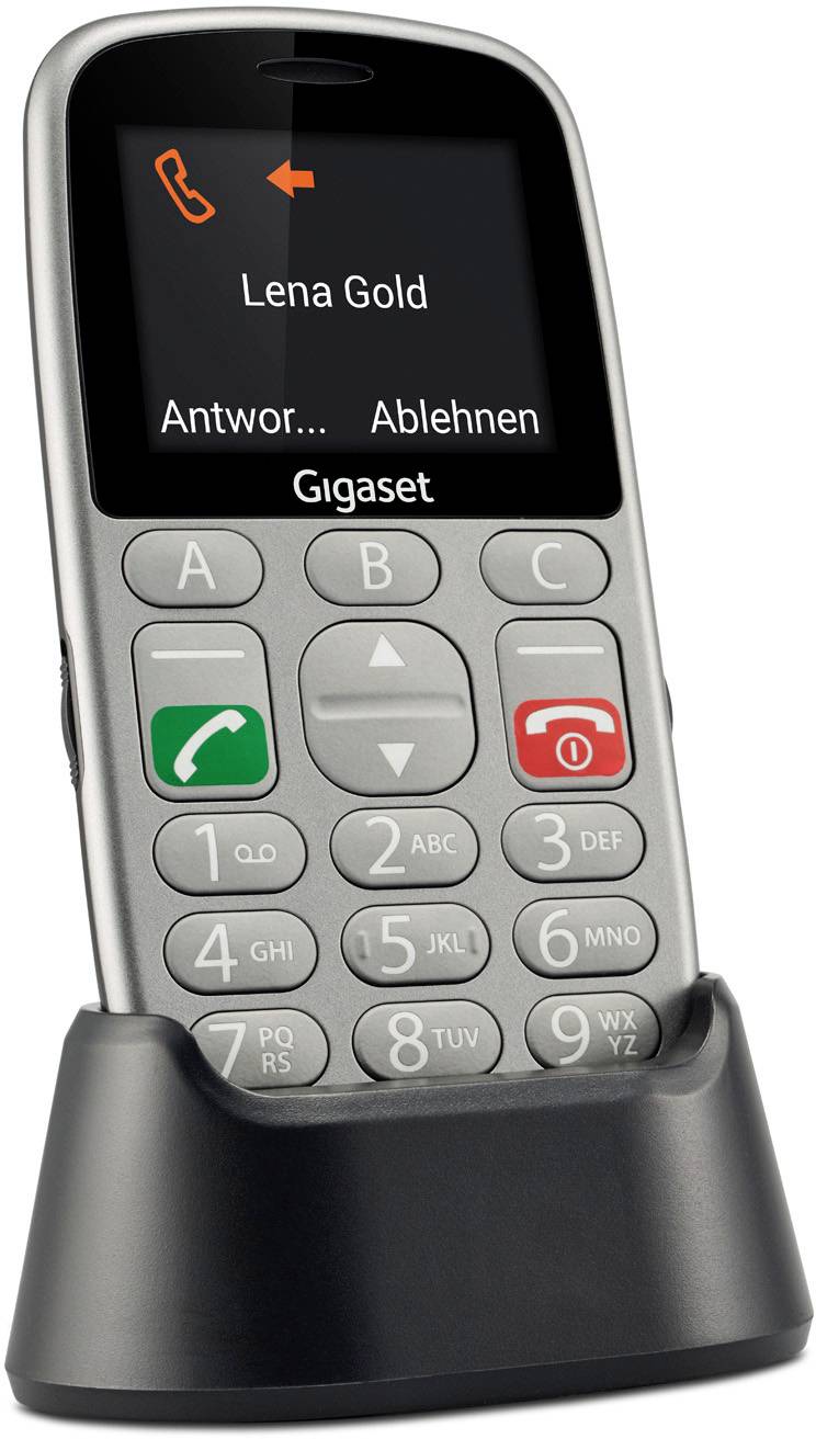 Gigaset GL390 Téléphone portable pour séniors argent