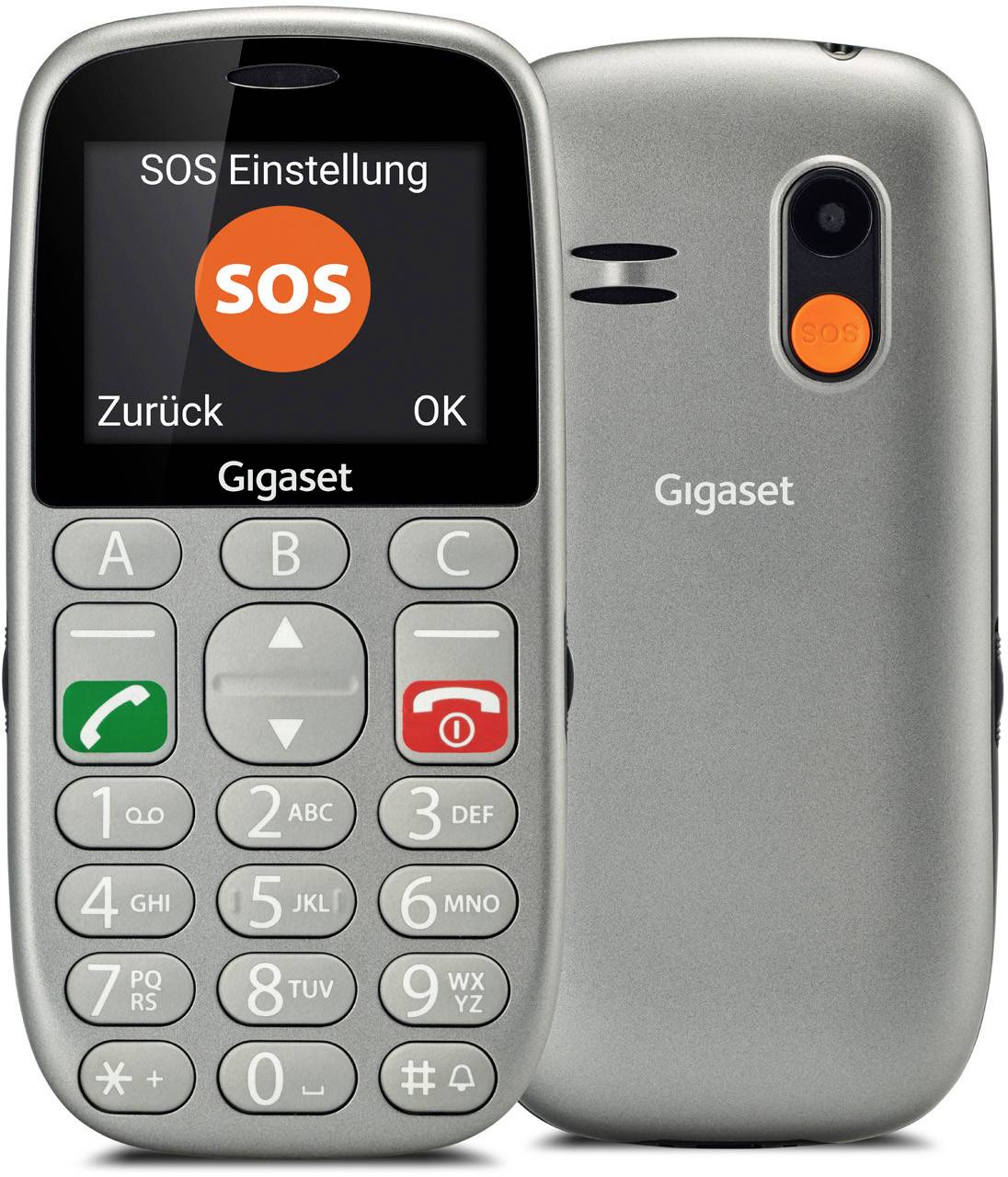 Gigaset GL390 Téléphone portable pour séniors argent