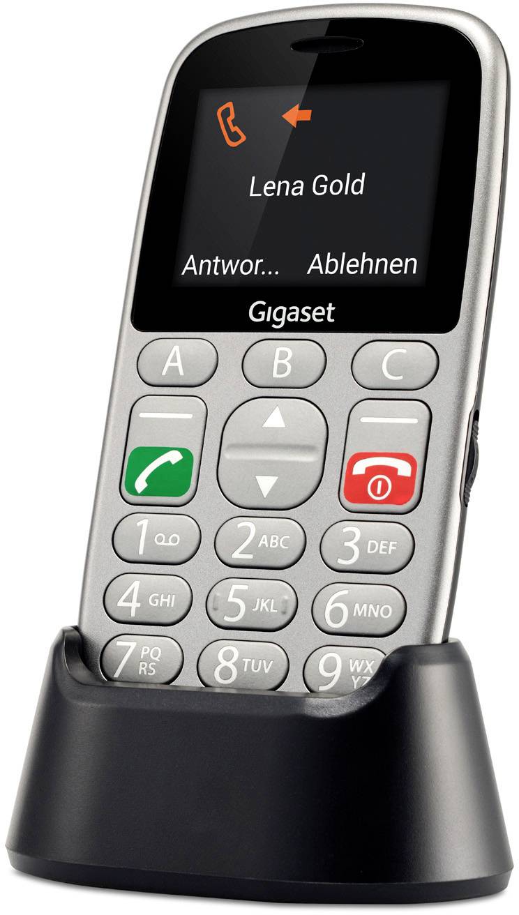 Gigaset GL390 Téléphone portable pour séniors argent