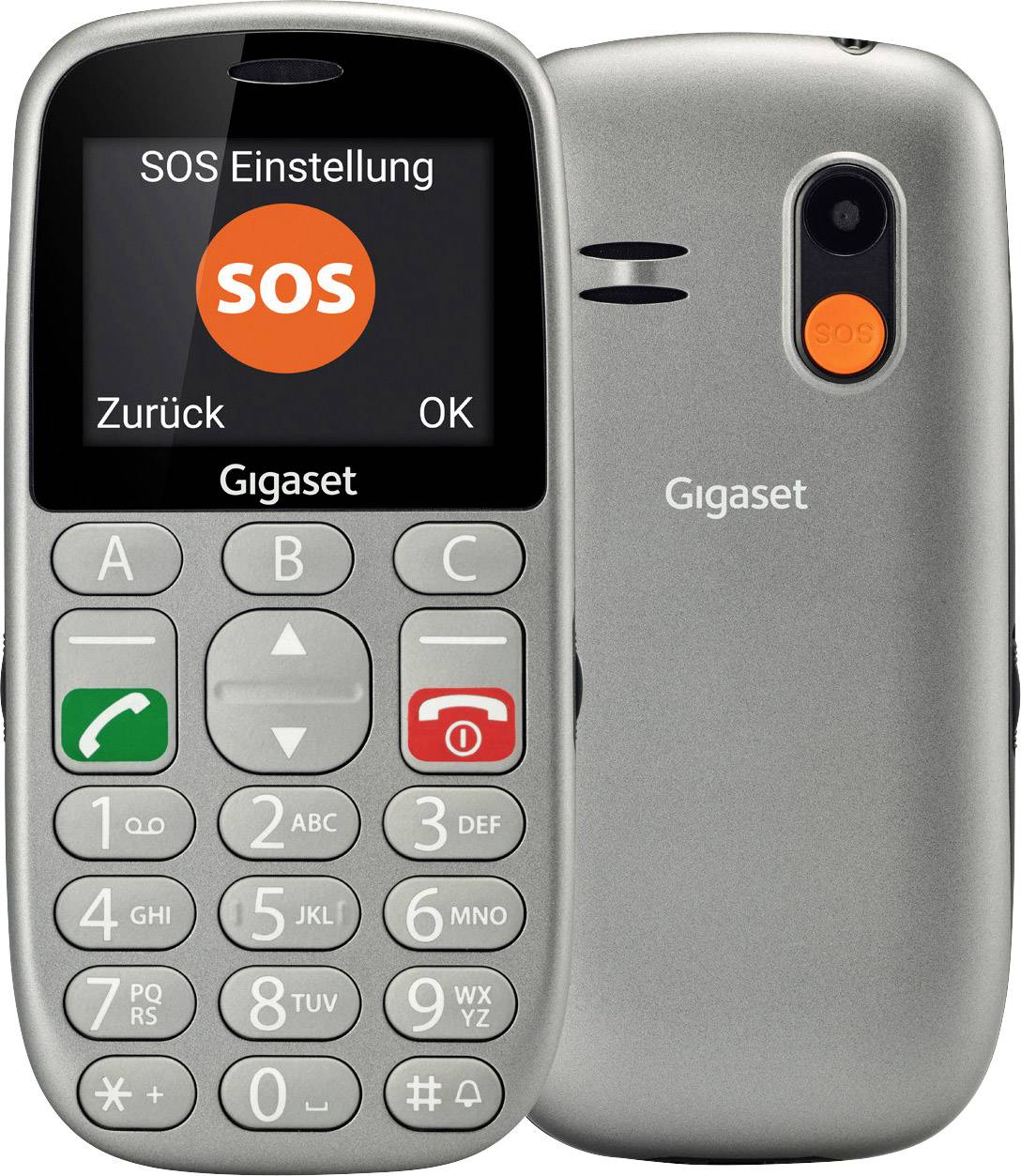 Gigaset GL390 Téléphone portable pour séniors argent