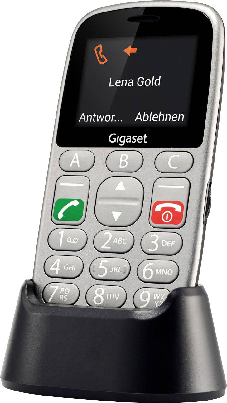 Gigaset GL390 Téléphone portable pour séniors argent