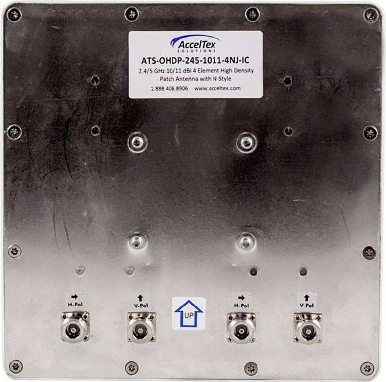 Acceltex Solutions 2.4/5 GHz 10/11 dBi 4 Element High Density Patch Antenna with N-Style x4 Antenne WiFi 11 dB 2.4 GHz, 5 GHz 4