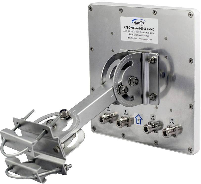 Acceltex Solutions 2.4/5 GHz 10/11 dBi 4 Element High Density Patch Antenna with N-Style x4 Antenne WiFi 11 dB 2.4 GHz, 5 GHz 4