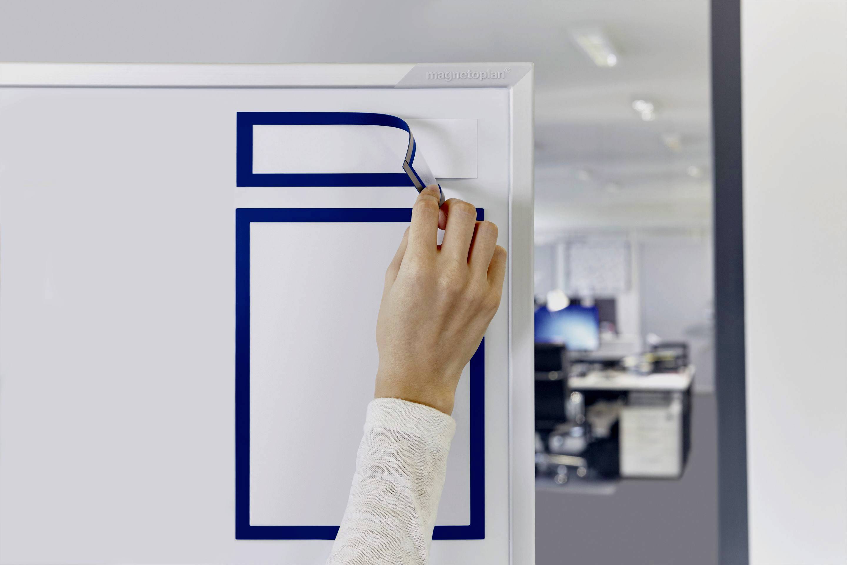 magnetoplan 1131703 Cadres magnétiques bleu DIN A4 vertical, DIN A5 horizontal