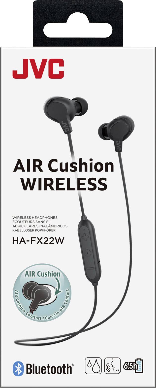 JVC HA-FX22W-B Bluetooth® In Ear Kopfhörer In Ear Lautstärkeregelung, Schweißresistent Schwarz