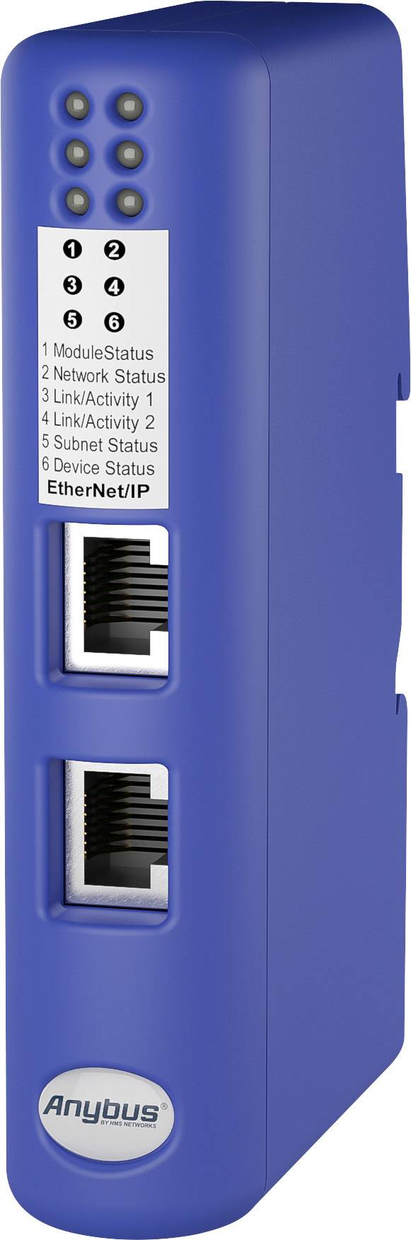 Anybus AB7072 EtherNet/IP, Modbus-TCP Convertisseur sériel RS-232, RS-422, RS-485, Sub-D9 à séparation galvanique, Ethernet 24