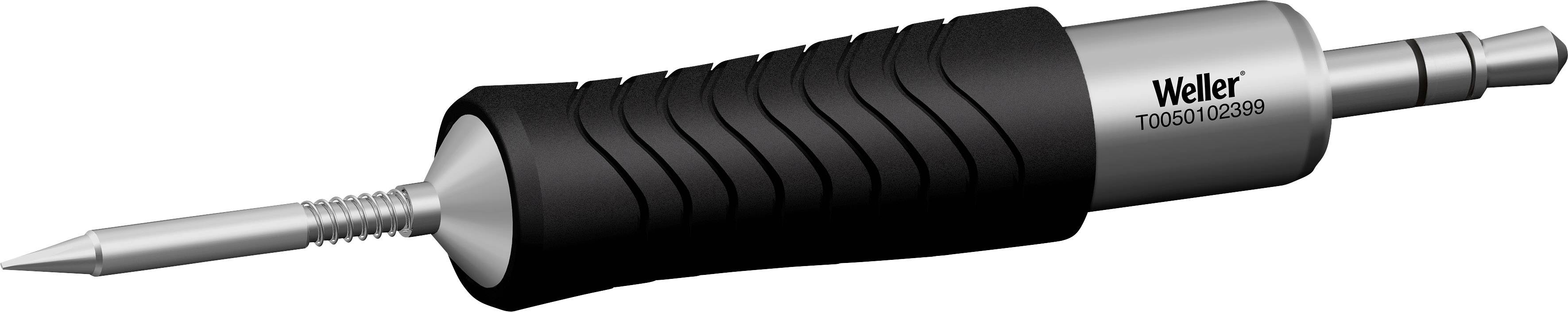 Un fer à souder Weller avec poignée noire et tige métallique pointue, adapté aux travaux de soudure fine.