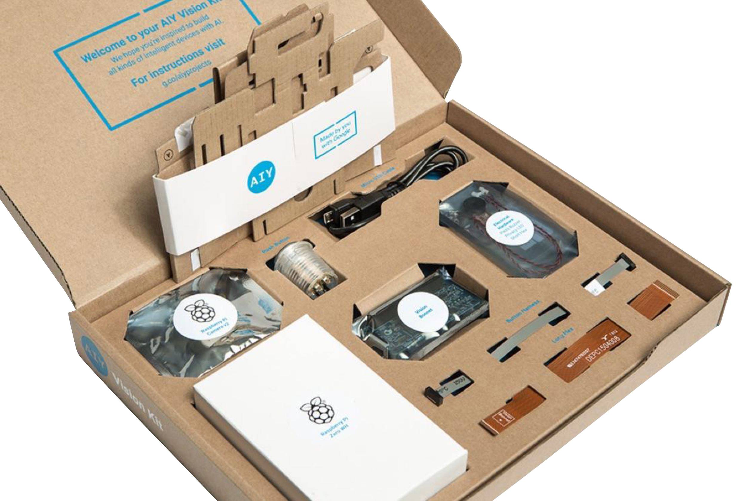 Google AIY Vision Kit v1.1 Raspberry Pi® Zero WH 512 Mo 1 x 1.0 GHz avec module caméra, avec contrôleur, avec boîtier