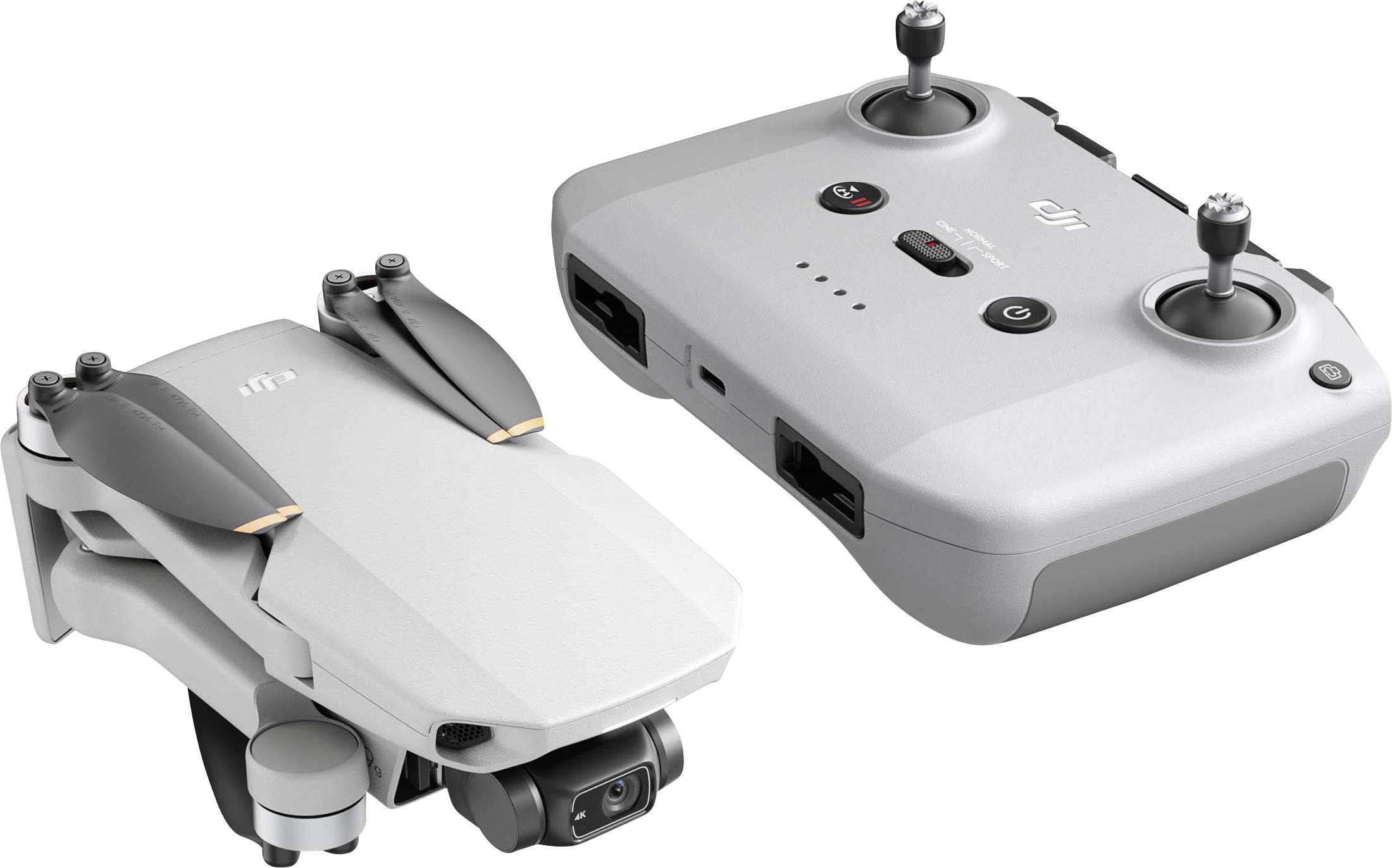 Drone quadricoptère DJI Mini 2 prêt à voler (RtF) fonction GPS, prises de vue aériennes blanc