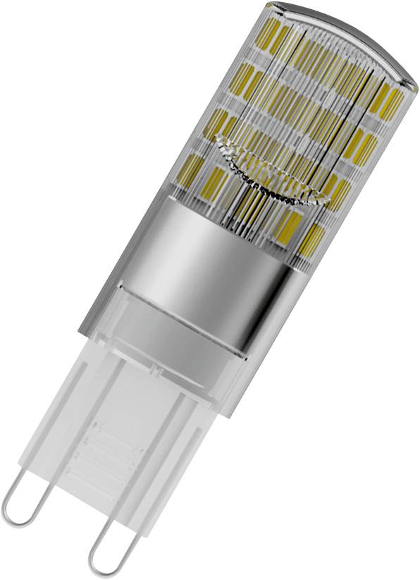 Une lampe LED G9 avec boîtier transparent et puces lumineuses visibles, conçue pour un éclairage économe en énergie dans les luminaires modernes.