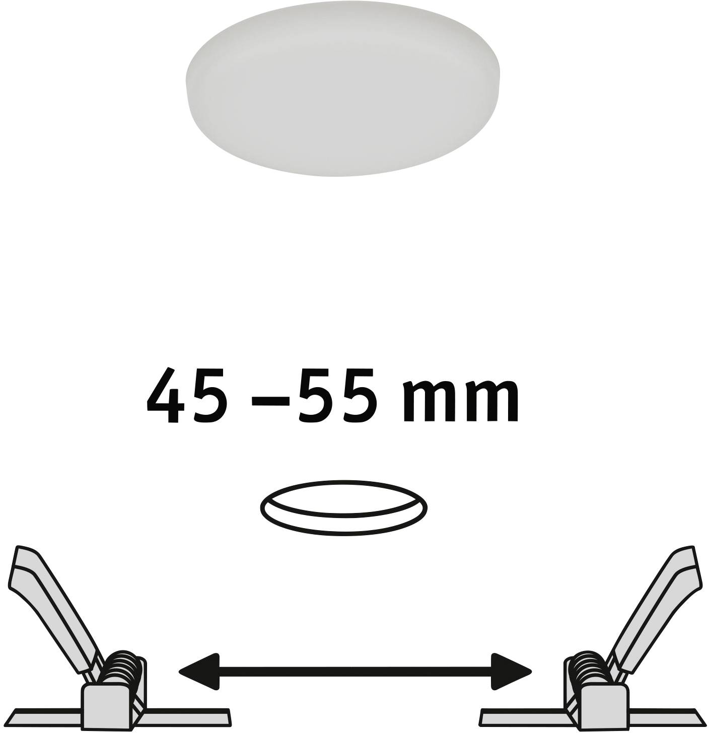 Paulmann 92390 EB Panel Veluna VariFit Luminaire à LED encastrable 4.50 W satin