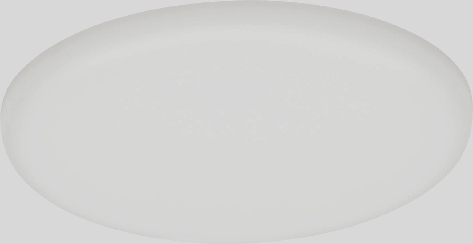 Plafonnier ovale blanc sans détails ou texture apparents, sur un fond gris.