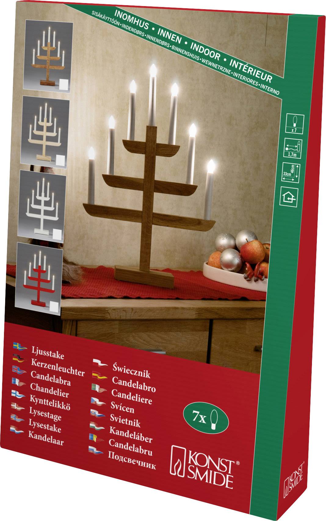 Konstsmide 2540-001 Arche lumineuse blanc chaud Ampoule à incandescence chêne