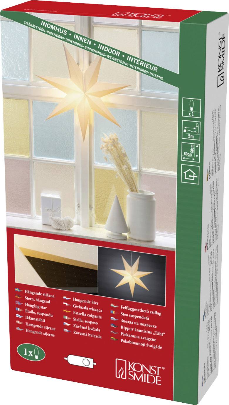 Konstsmide 5915-200 Couronne de porte avec éclairage étoile Ampoule à incandescence avec interrupteur