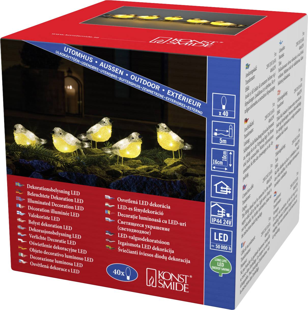 Konstsmide 6291-103 Acryl-Figur CEE: F (A - G) oiseau blanc chaud LED transparent(e)