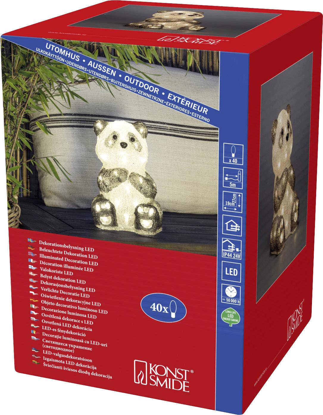 Konstsmide 6284-103 Acryl-Figur CEE 2021: F (A - G) panda blanc chaud LED transparent(e)
