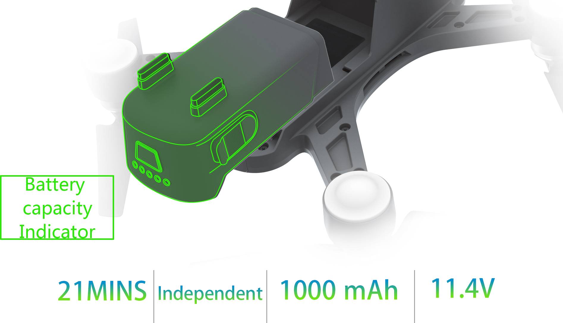 Drone quadricoptère Reely GeNii Mini prêt à voler (RtF) prises de vue aériennes blanc-gris