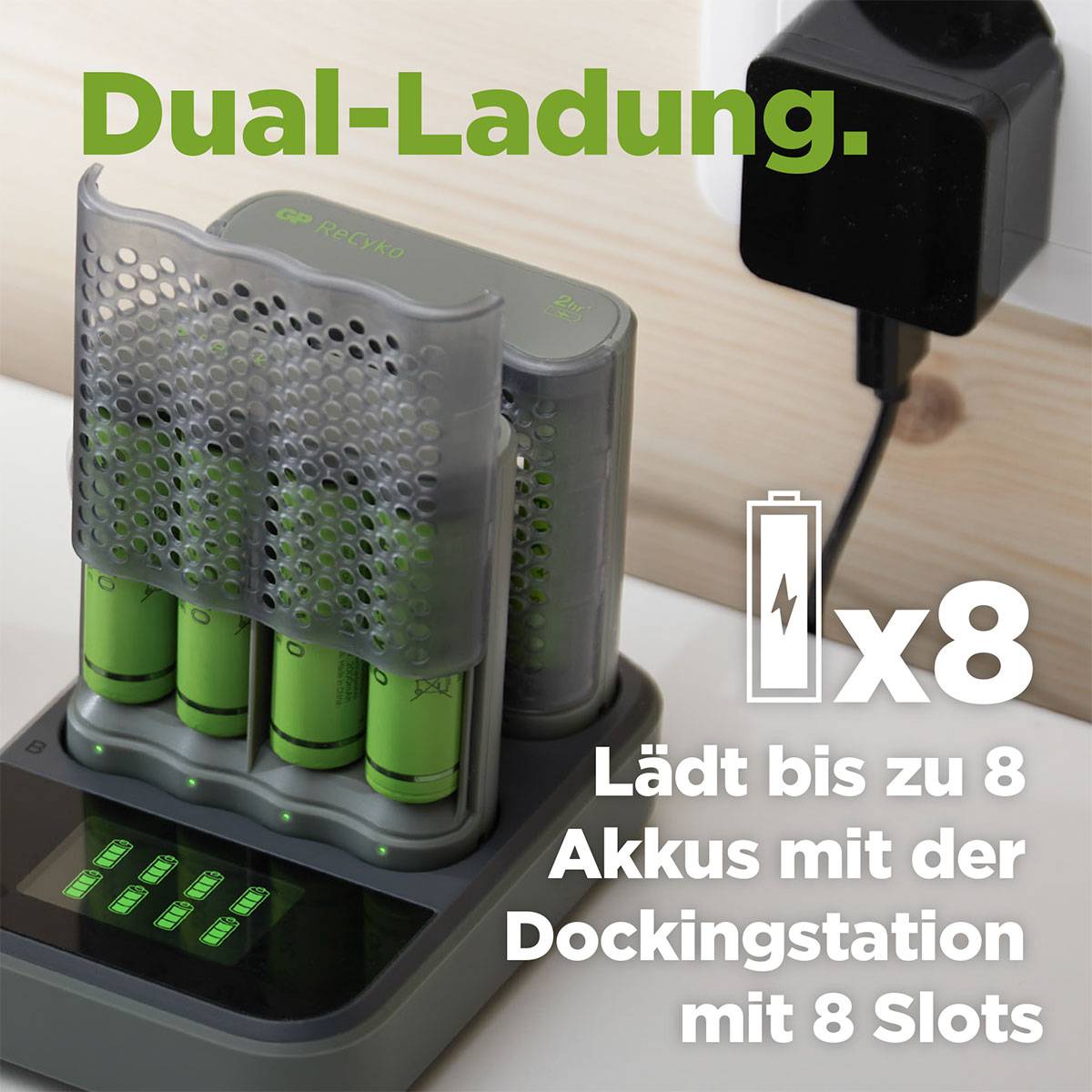 GP GPRCKCHM451D523 Chargeur de piles rondes NiMH LR03 (AAA), LR6 (AA)