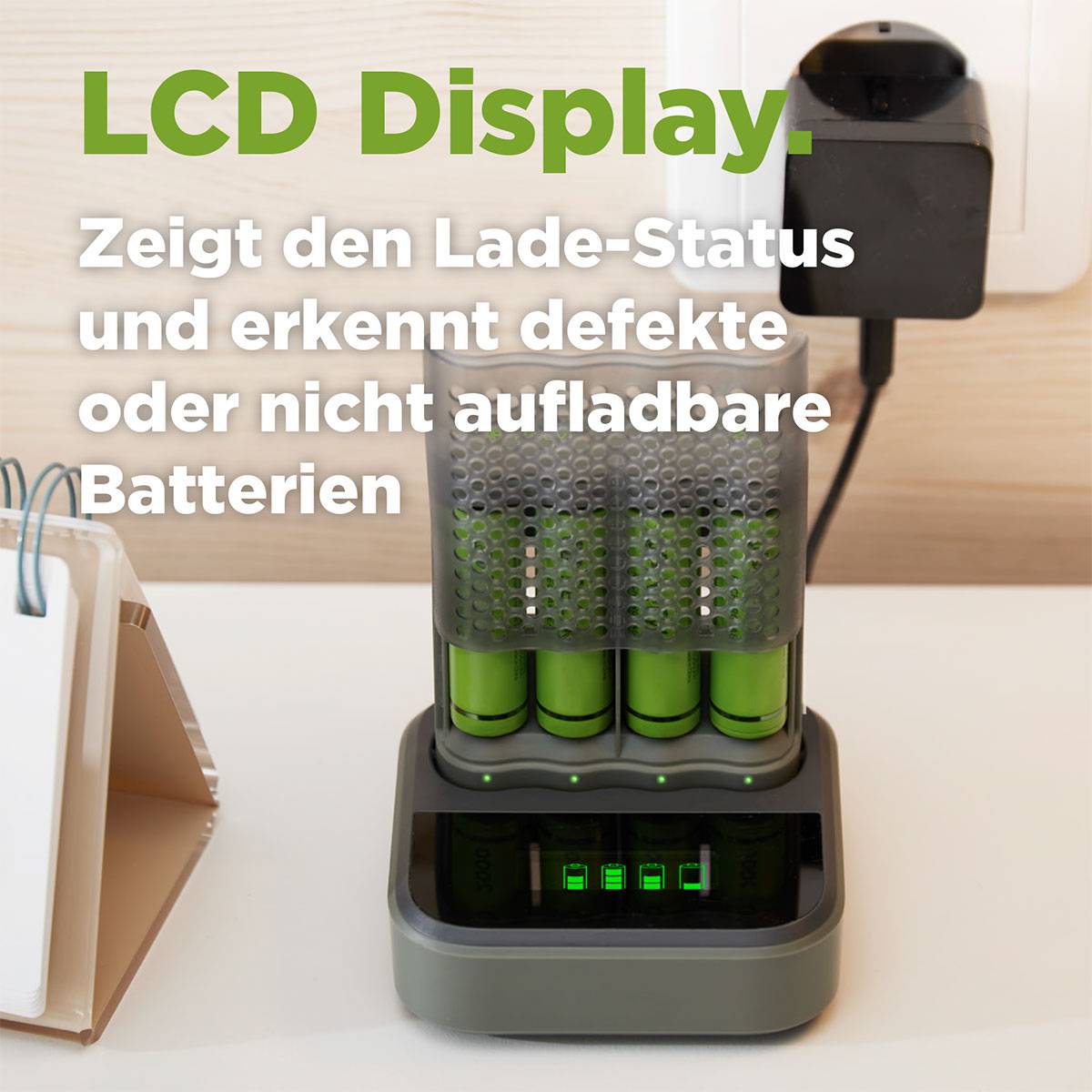 GP GPRCKCHM451D523 Chargeur de piles rondes NiMH LR03 (AAA), LR6 (AA)